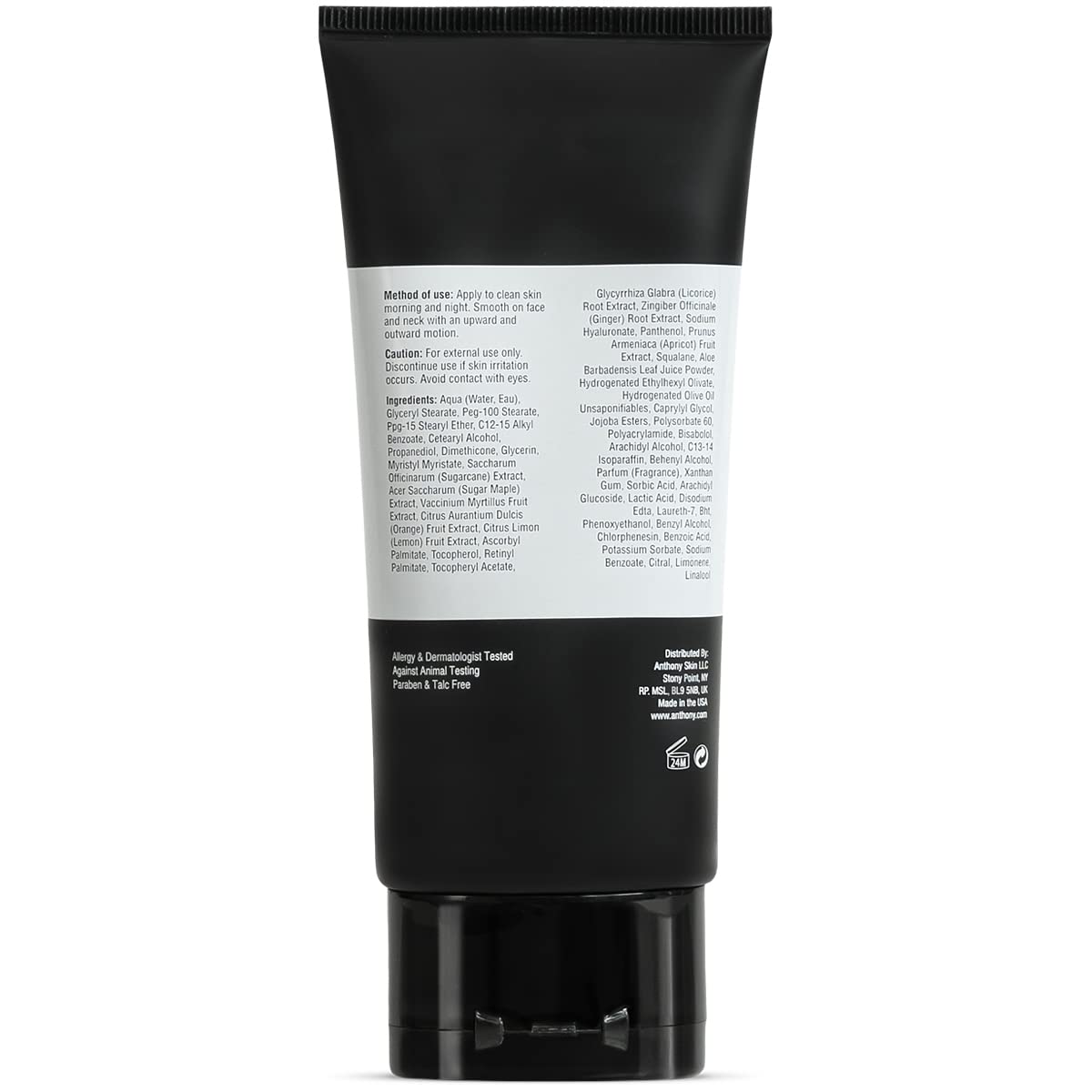 Anthony All-Purpose Facial Moisturizer – Men’s Hydrating Lotion for Dry Skin – Lightweight, Non-Comedogenic, Anti-Aging Formula – 3 Fl. Oz